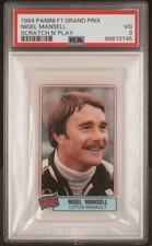 Nigel Mansell Rookie 1984 Panini F1 Grand Prix SCRATCH N’ PLAY PSA 3 VG
