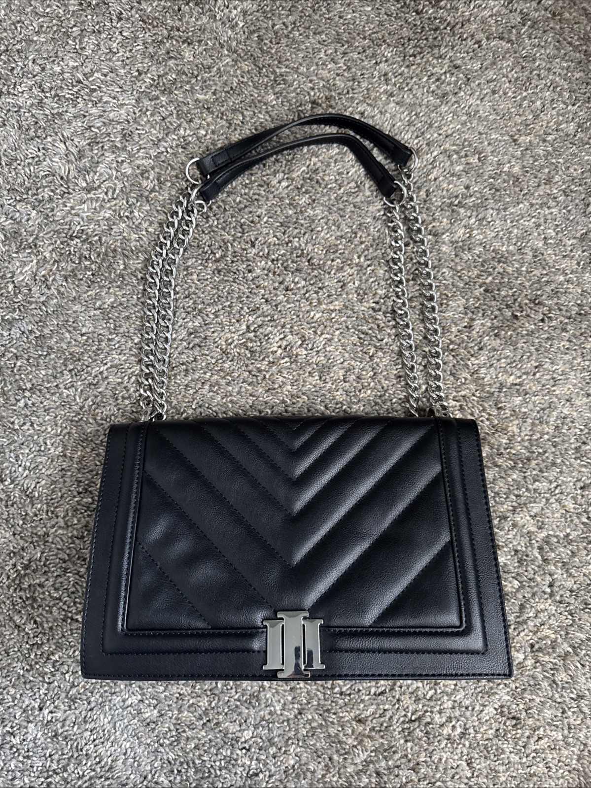 Inc International Concepts Black Faux Leather Crossbody Bag