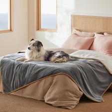 Waterproof Blanket for Bed - Sherpa Fleece Waterproof Dog Blankets for Large