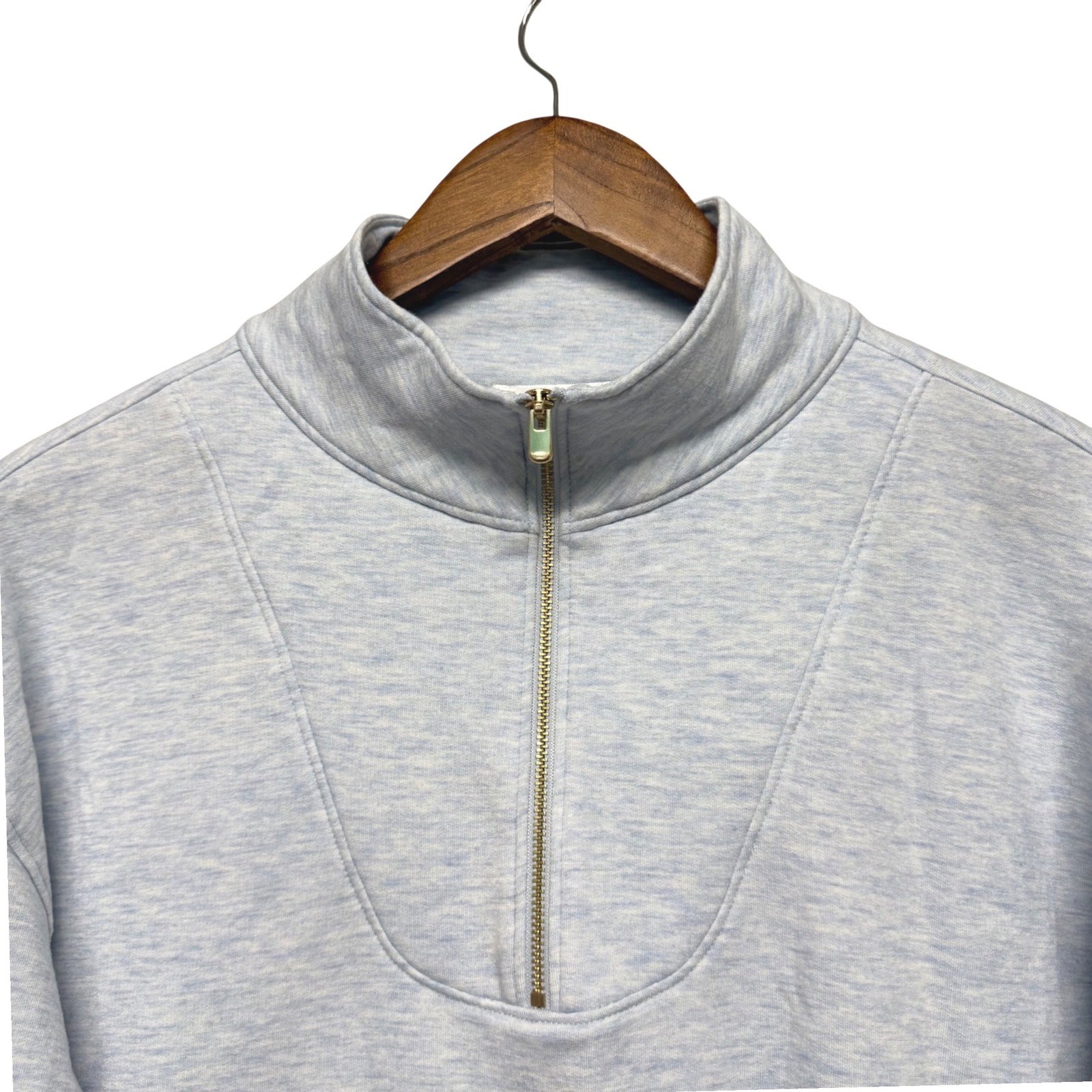 Haven Well Within Womens Size M Mock Neck Blue Quarter Zip Pullover Athletic