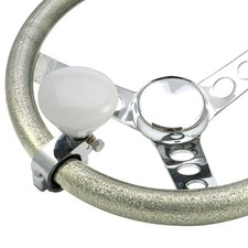 White Retro Mushroom Custom 2 Position Suicide Brody Steering Knob
