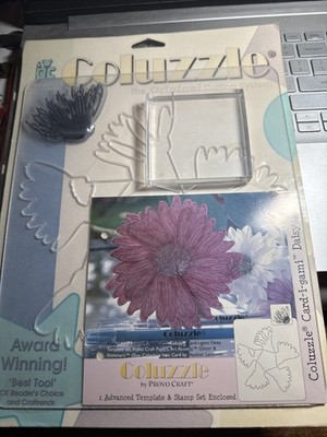 Provo Craft Coluzzle Card-i-grami Daisy Set Template & stamp set