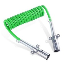 7 Way Coiled Trailer Cord 13.5 FT ABS Heavey Duty Electrical Power Cable Coil