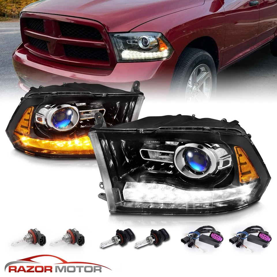 2009-2018 Dodge Ram 1500 2500 3500 Dual/Projector Switchback LED Headlights - Image 2 of 4