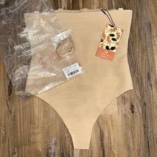 HoneyLove SuperPower Thong Womens Size L Sand Shapewear Seamless Sculpting NEW