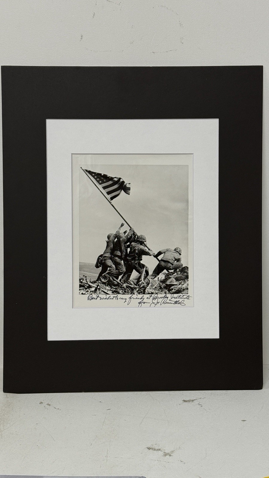 Joseph John Rosenthal Flag Raising on Mt. Suribachi Iwo Jima 1945 Signed Gelatin