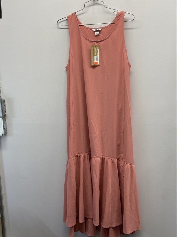 Eddie Bauer Women's Departure Midi Dress Desert Pink UPF 50+ Sleeveless Sz S NWT