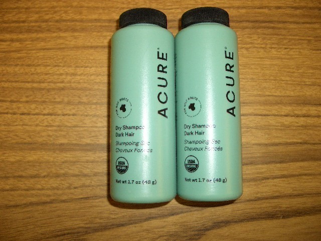 2-Acure Dry Shampoo Powder Dark Hair  1.7 oz each