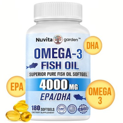 Triple Strength Omega 3 Fish Oil Supplement, EPA, DHA Fish Oil Omega 3 Support