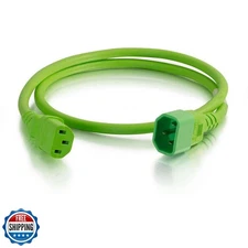 C2G Power Cord, Long Extension Cord, Power Extension Cord, 14 AWG, Green, 8 F