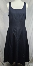 NWOT A New Day Black Drop Waist Aline Corset Midi Dress 8 Witchy Dark Romantic
