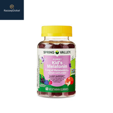Spring Valley kids melatonin gummies raspberry 1mg 60 count sleep aid