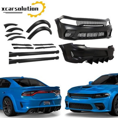 Fit 2015 - 2023 Dodge Charger Widebody Kit Front and Rear Bumper Hellcat Style