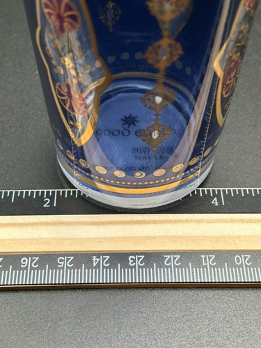 Vintage 3 Cartouche 24ct Gold Tara Lal Drinking Glasses India Blue, Green & Purp - Picture 7 of 8