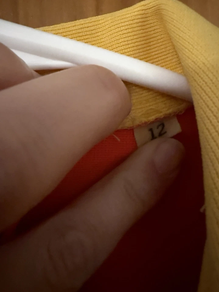 Uniforme Jack In The Box Vintage Años 70 Mujer’s Amarillo Y Naranja Top Foto 3 de 4