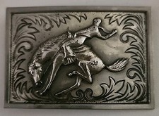 Vintage Bucking Bronco Metal Belt Buckle