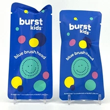 Burst Kids Toothbrush Replacement Heads Blue Pack of 2 Ultra Soft Bristles