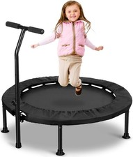 36'' Toddler Trampoline for Kids Ages 1-6 with Adjustable Foam Handle Safety Pad