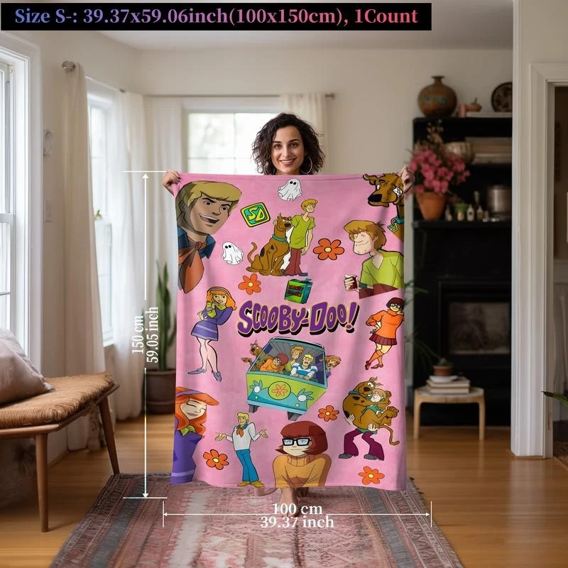 Scooby-Doo Flannel Blanket, Soft Cozy Fleece Featuring Classic Cartoon