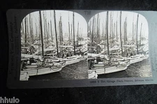 STA734 Bahama Islands Nassau Port Fishing Sailboat STEREO Photo Stereoview 1900
