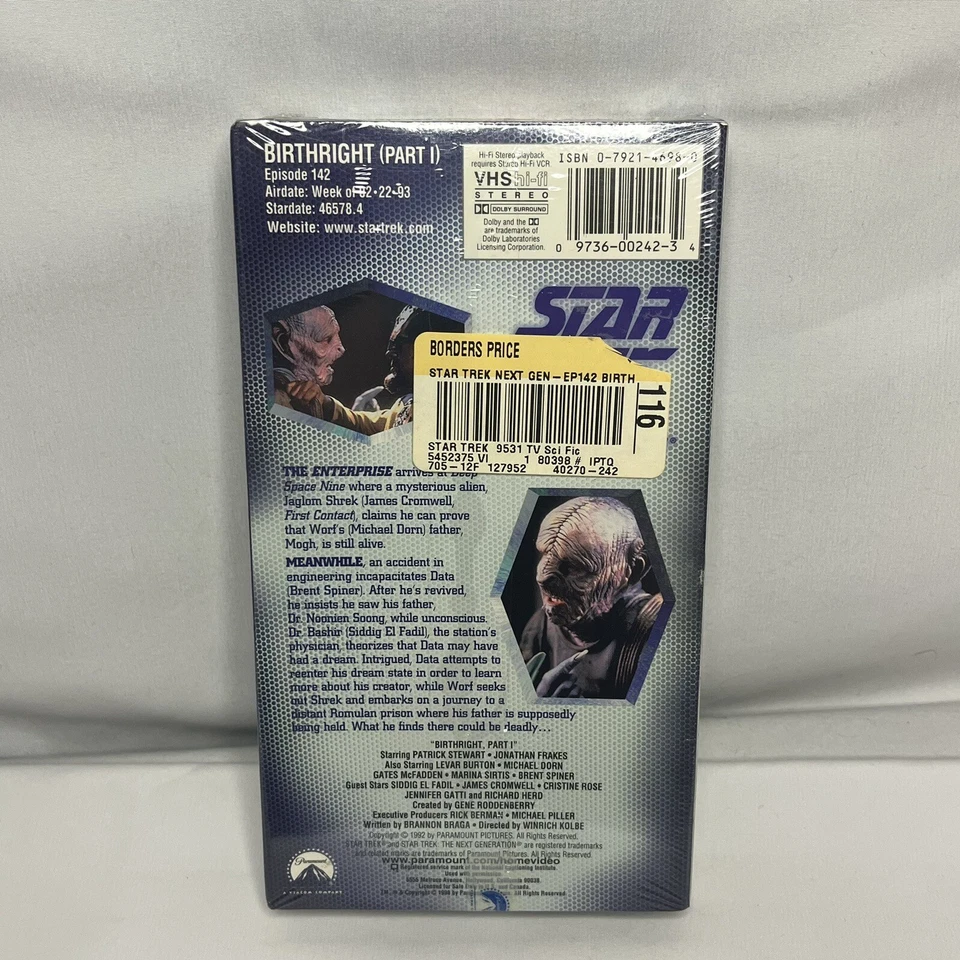 Star Trek: The Next Generation VHS Birthright Part 1 NEW SEALED - Image 2 of 4