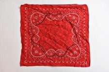 Vintage Fast Color Trunk Up Red Black White Bandana Paisley Handkerchief
