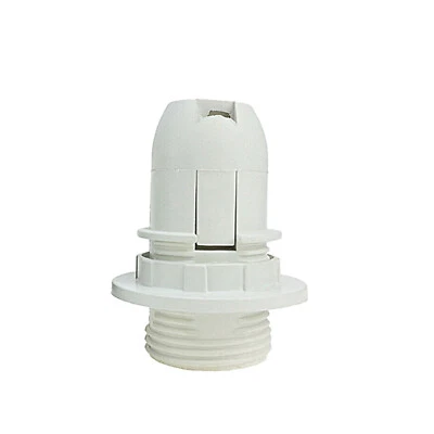 LED_SONE E14 Bulb Holder SES Edison Screw Lamp Base Socket Light White with Shade Ring