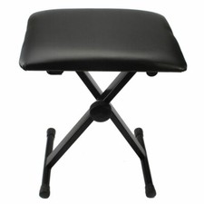 US Padded Stool X Seat Chair Adjustable Folding Piano Keyboard Bench Leather