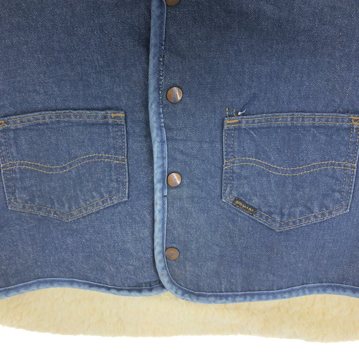 トップス 60-70s Sears Roebucks Denim Boa Vest /XL 90'S Sears ROEBUCKS Denim Boa Vest Men's XL Size Vintage