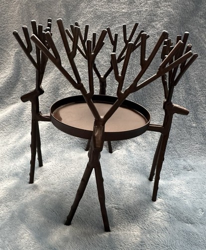 Rare Bronze REINDEER DEER pillar Candle Set Metal Twig Branch Stick Pottery Barn - 第 4/6 張圖片
