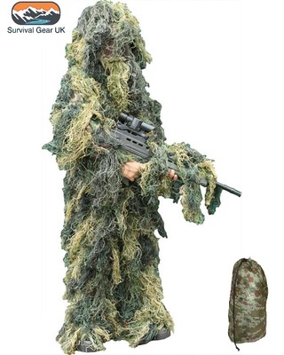Kids Army Ghillie Camo Fancy Dress Children/'s Soldier Outfit Hunting