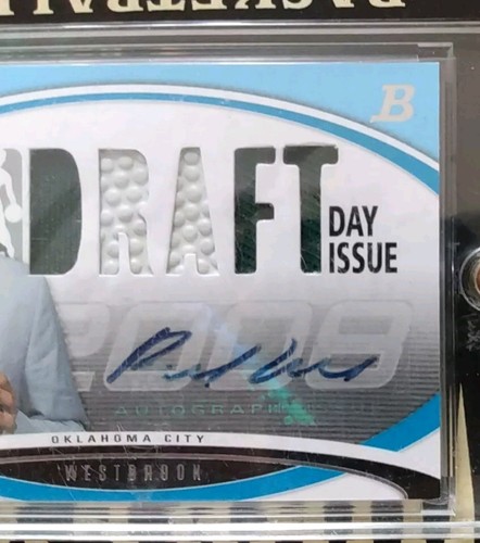 2008 Bowman Russell Westbrook Draft Day Relics Jersey,ball,hat Blue auto/50 - Picture 7 of 7