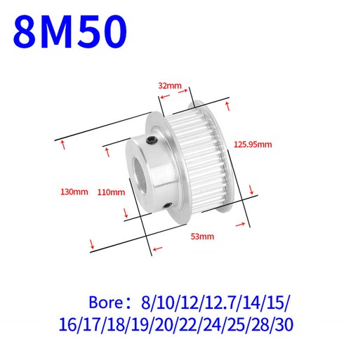 HTD-8M 12T-60T Timing Belt Pulley Pitch 8mm BF-type CNC Drive Pulleys Width 32mm - Picture 21 of 22