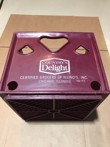 Country’s Delight Vintage Milk Crate 1971 Certified Grocers of Illinois Chicago