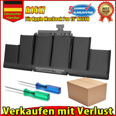A1417 Apple MacBook Pro 15'' Retina Ersatz akku Mid 2012-2013 95Wh A1398 8400mAh