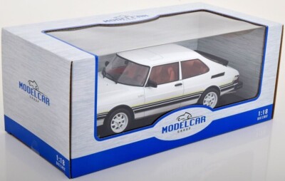 SAAB 900 TURBO 1981 White Black Lanes MCG 18339 1:18 Red Interior LHD