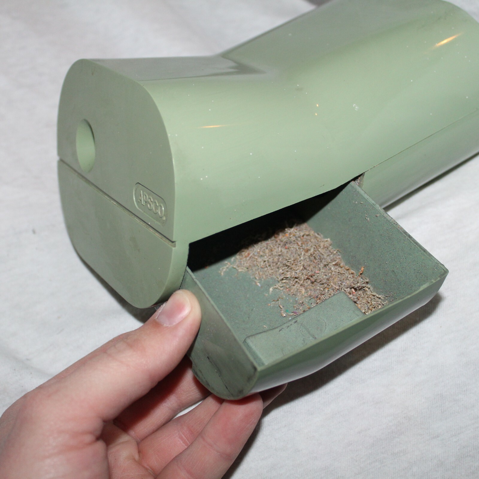 Vintage Avocado Green APSCO Pencil Sharpener works great 1960s