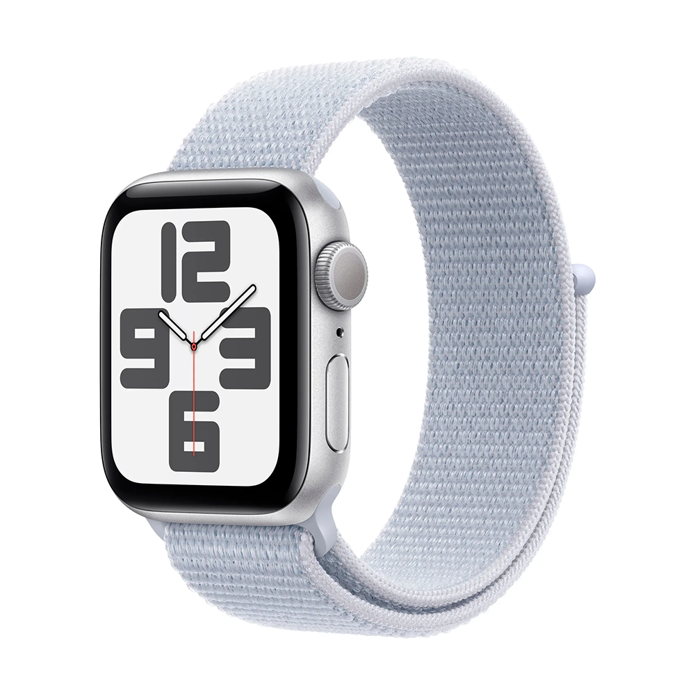 Apple Watch SE 2nd Gen GPS 40mm Silver Case w Blue Cloud Sport Loop MXEE3LL/A-image