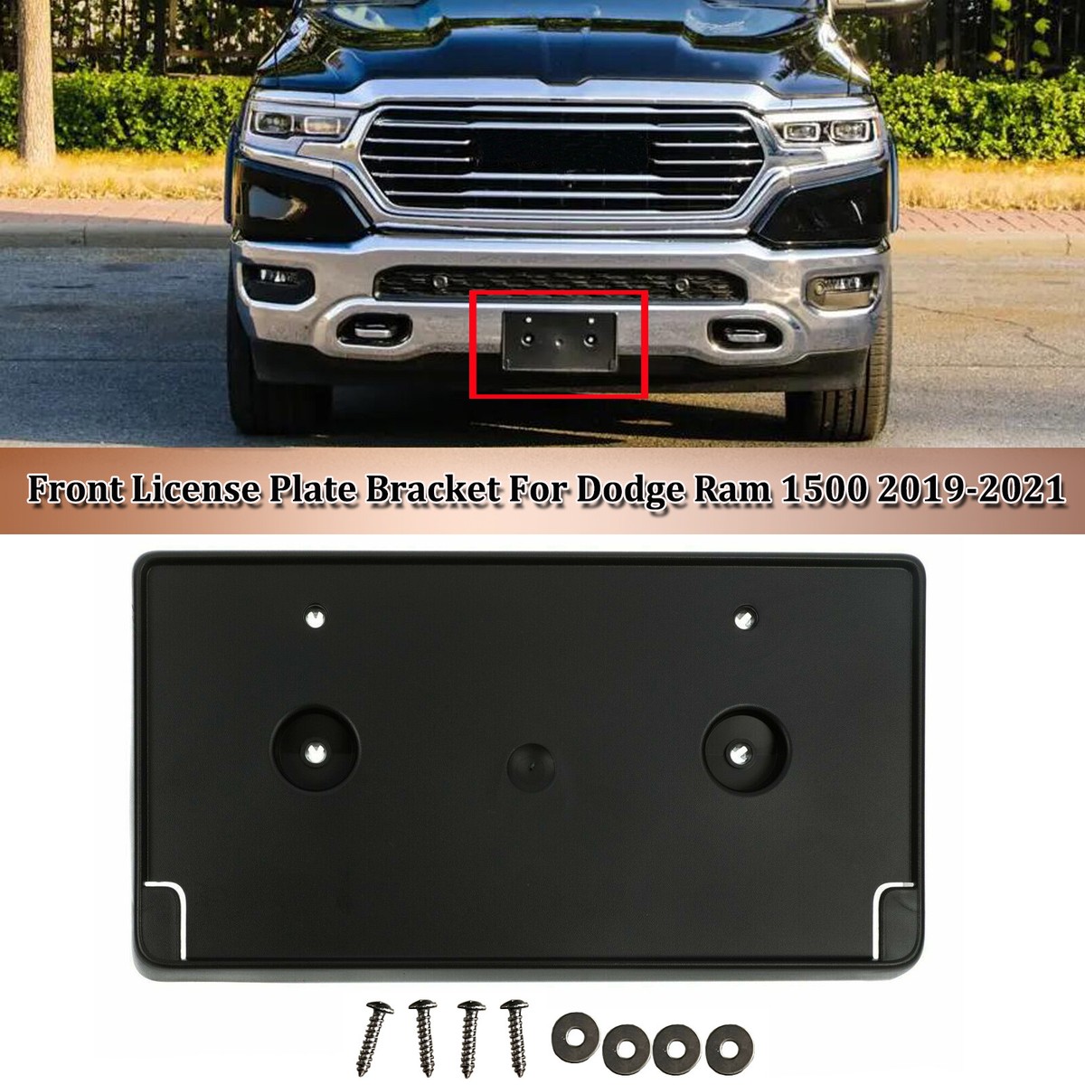Front License Plate Tag Bracket Holder Screws For 19-21 Ram 1500