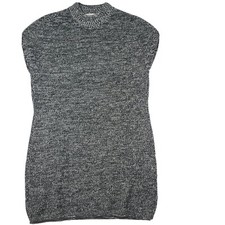 Athleta Medium Gray 100% Merino Wool Knit Sleeveless Midi Sweater Dress