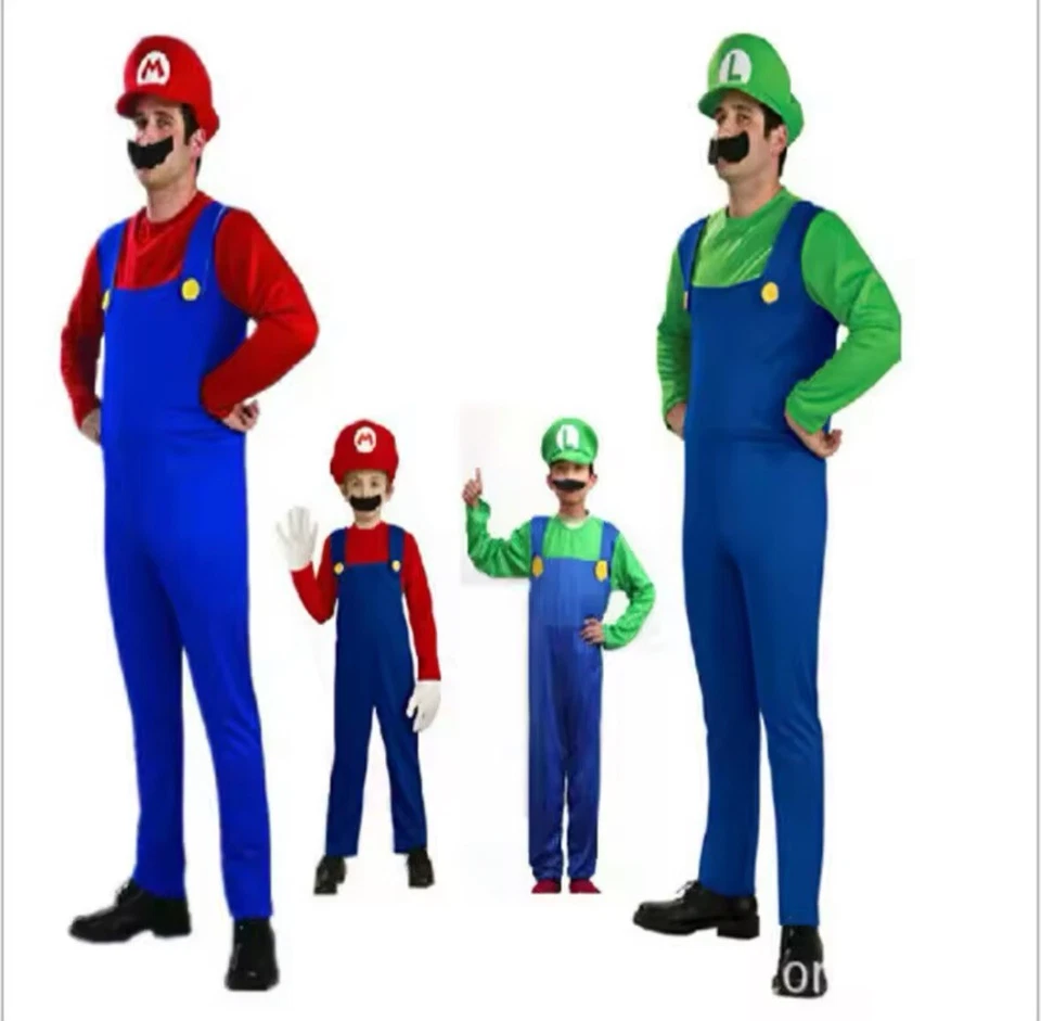 Costume Adulte Carnaval Mario Et Luigi Femme Et Homme Déguisement - Photo 2/4