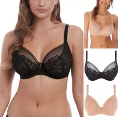 Freya Expression BH schwarz nude Bügel ungepolstert Plunge Balconette 5491