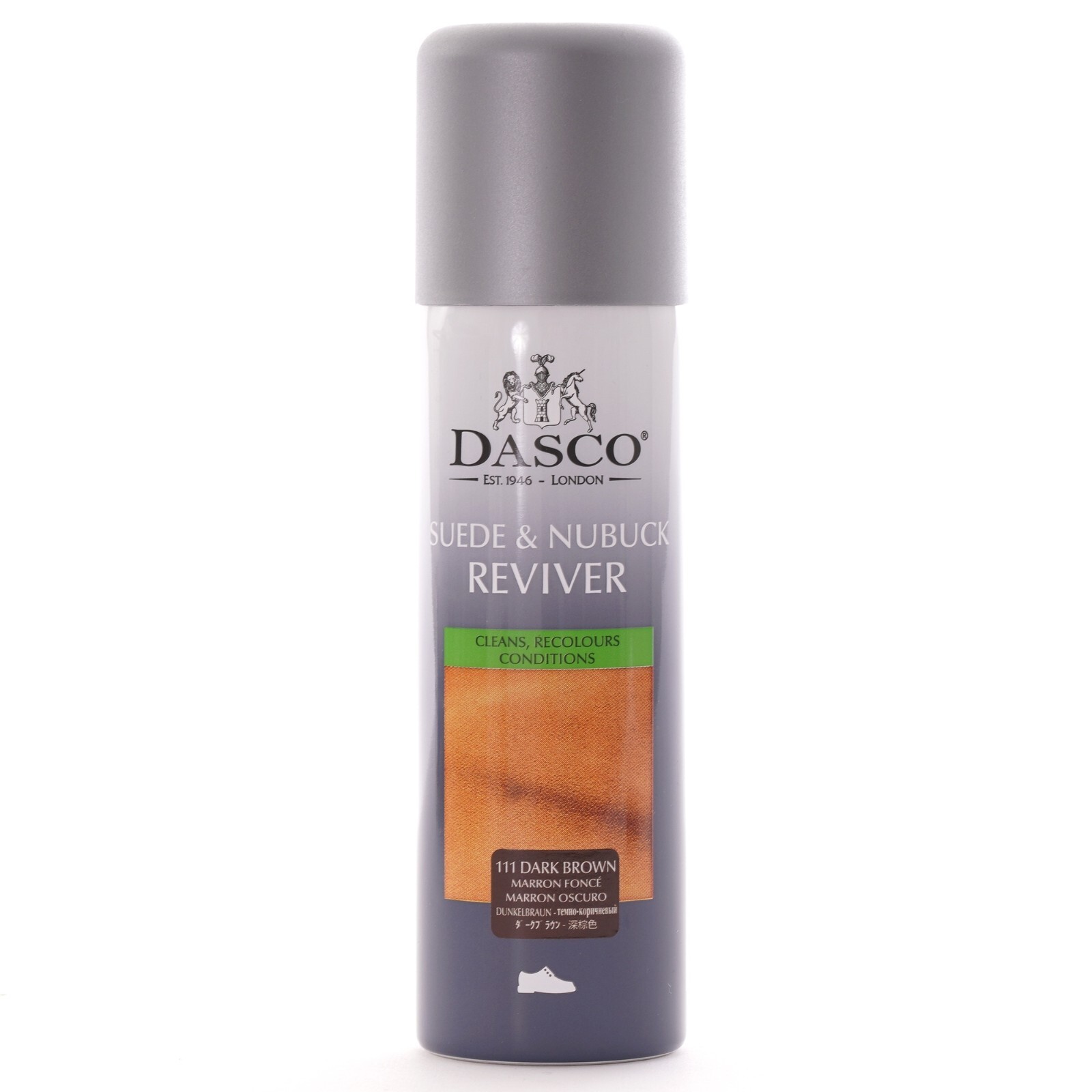 Dasco Suede Nubuck Reviver Cleans Recolours Conditions Restore Colour Dark Brown
