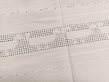 Antico Asciugamano con Tramezzo Vasca da Bagno e Frange 1920s da Corredo