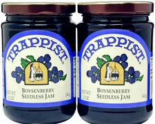 Trappist Preserves Seedless Boysenberry Jam 12oz (pack of 2)