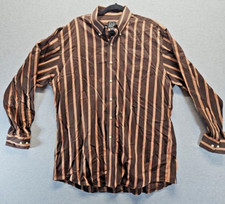Jos A Bank Travelers Collection Long Sleeve Brown Shirt Size Large Chd1 
