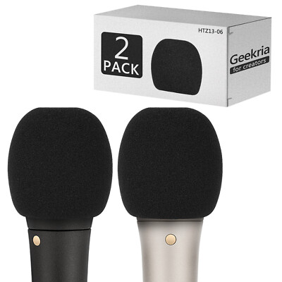Geekria Schaumstoff Windschutzscheibe für RODE M1, M1S, M2, RODELINK TX-M2, RT-66P, S1, 2er Pack
