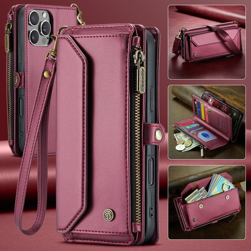 Crossbody Wallet Case Leather Cover Cards Slots for iphone 13 14 15 16 Pro Max - Picture 21 of 29