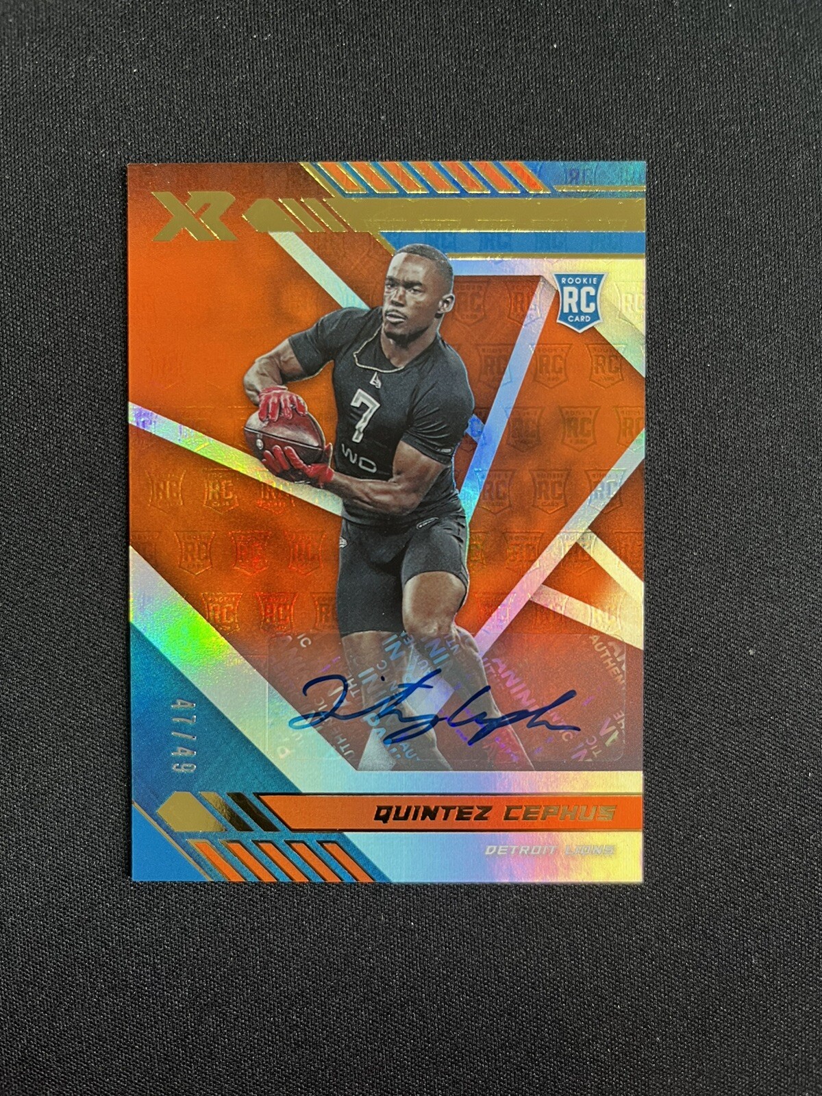 2020 Panini XR Rookie Orange Autographs 175 Quintez Cephus /49 (AU