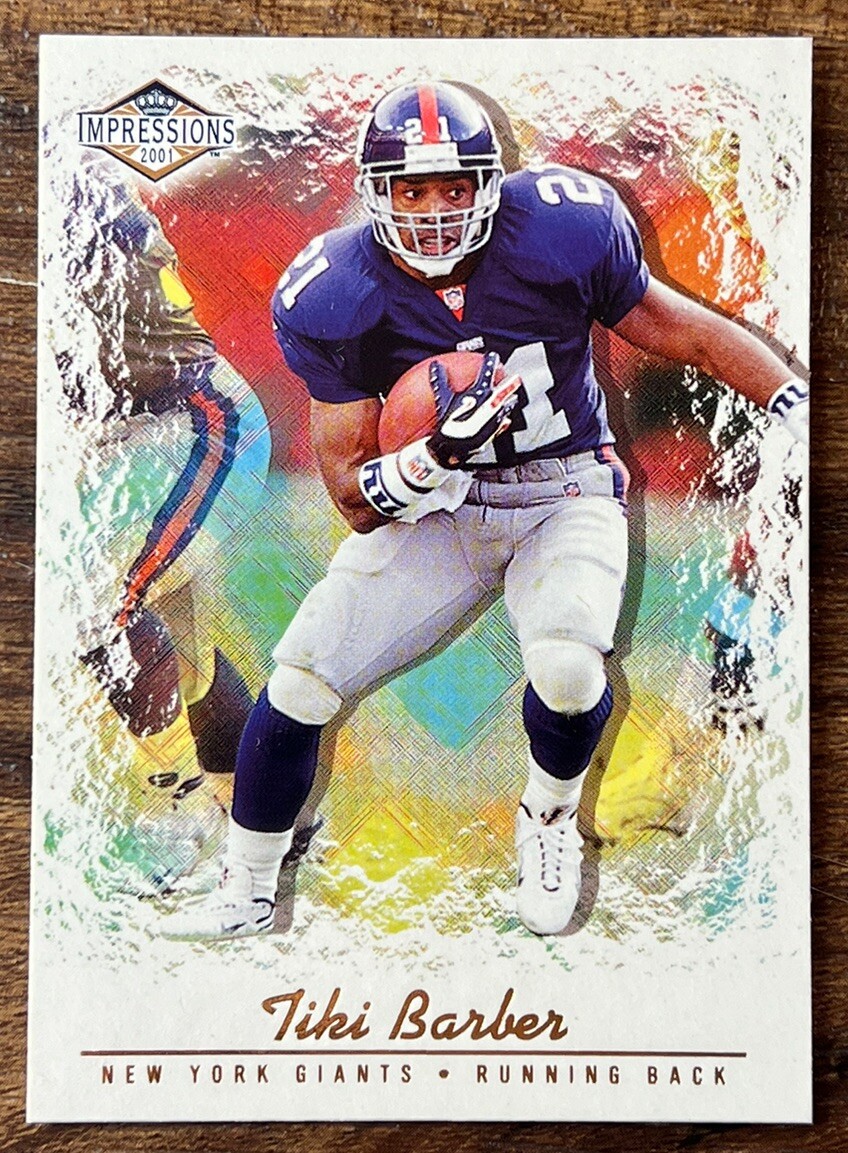 2001 Pacific Canvas Impressions Hobby Red Backs #86 Tiki Barber  #'d 042/280